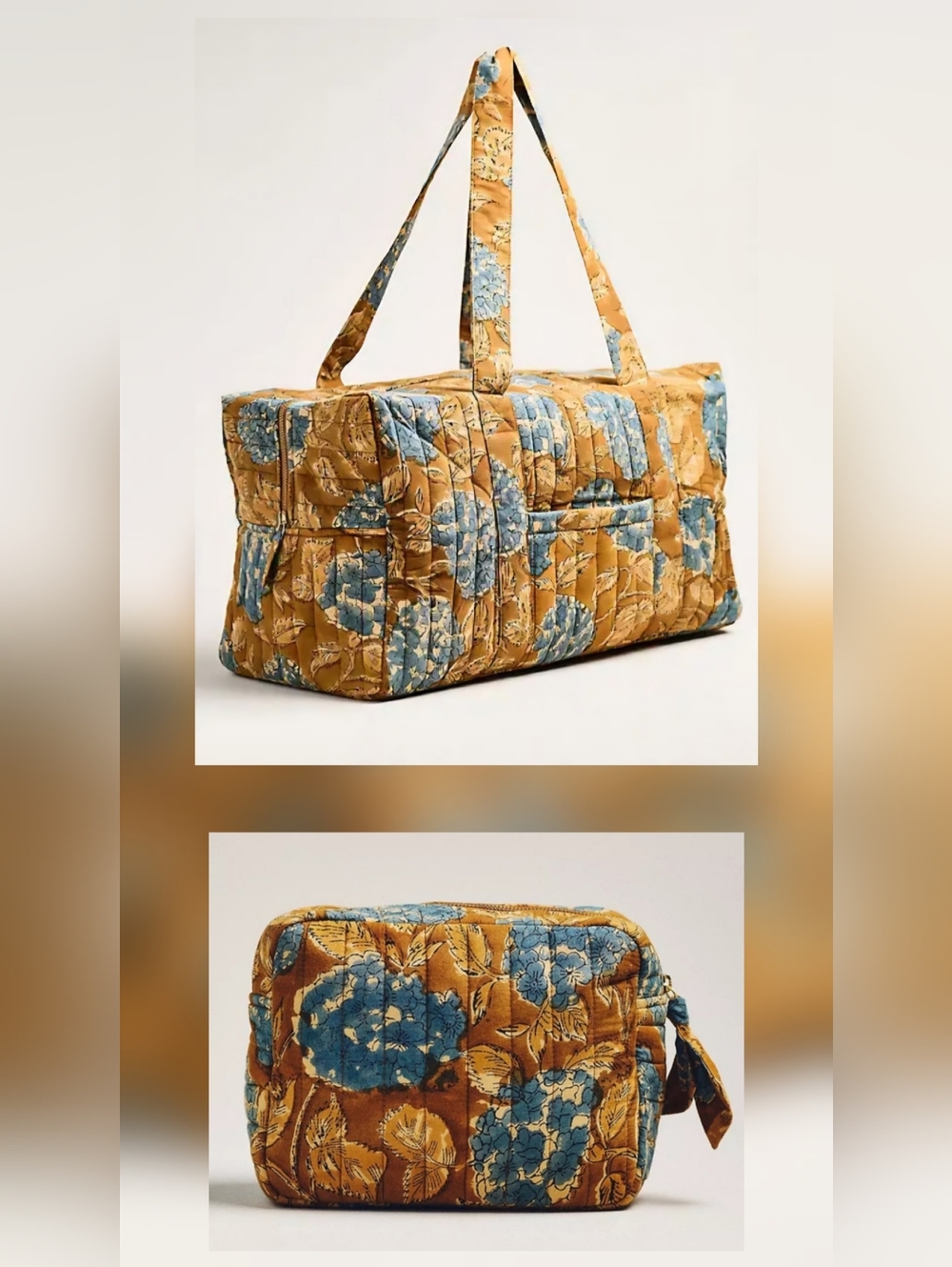 Bundle & Save! Anthro, Printed Weekender And Cosmetic Bag In Olive